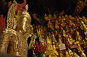 Inle Lake Myanmar. Pindaya, the famous Shwe Oo Min pagoda, a natural cave filled with thousands of gilded Buddha statues. 